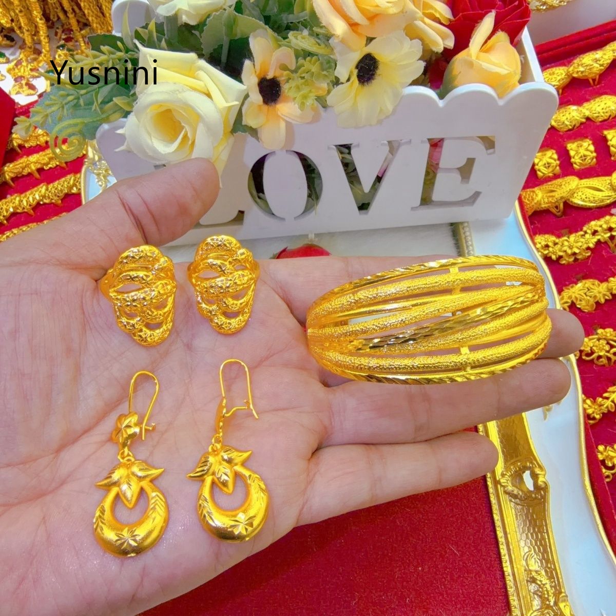 Women'S Fashion Rings Gold - New French Dubai Luxury 24K Gold