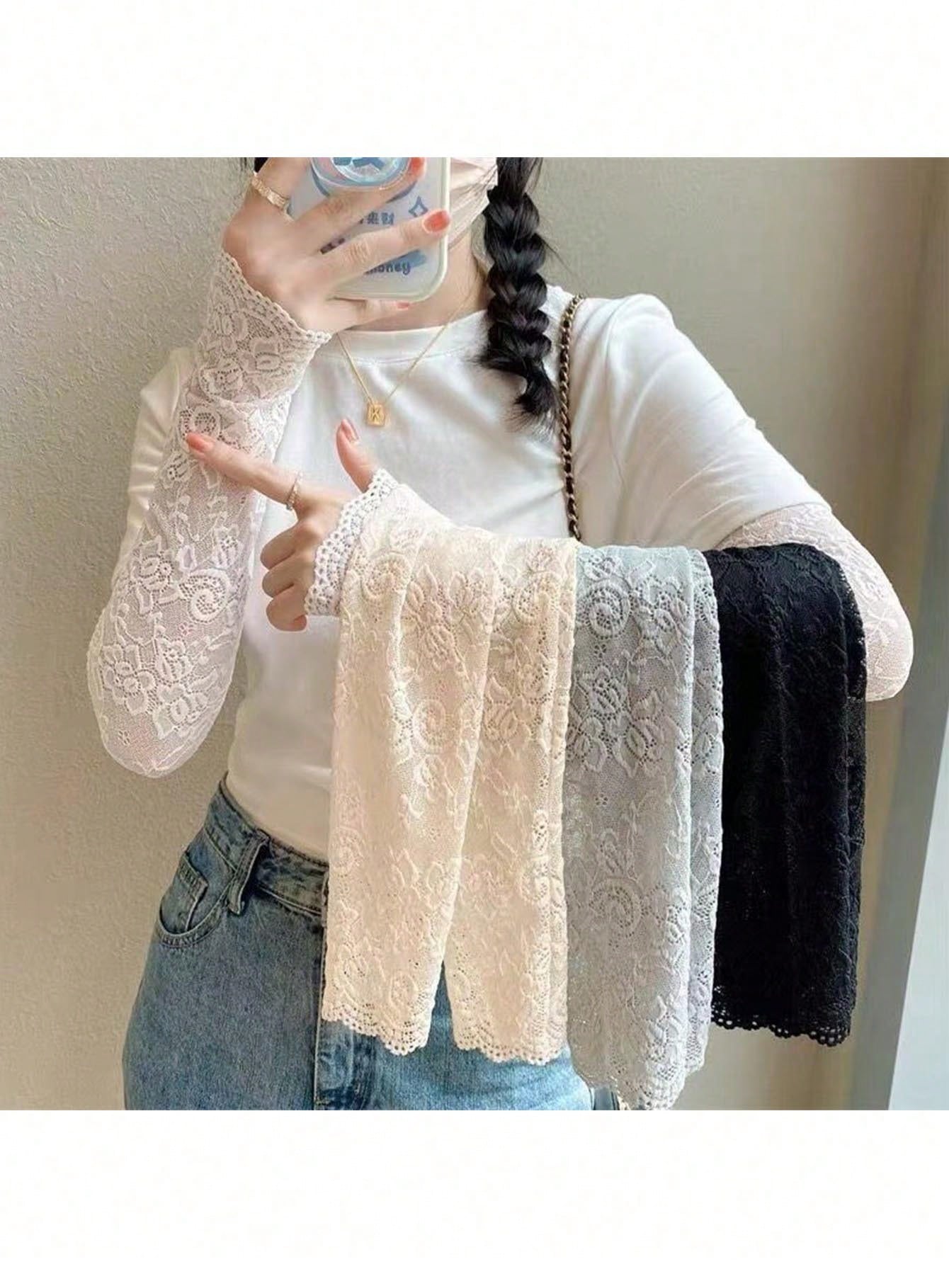 Women'S Fashion Essentials - 1 Pair/4 Pairs Women Elegant Lace