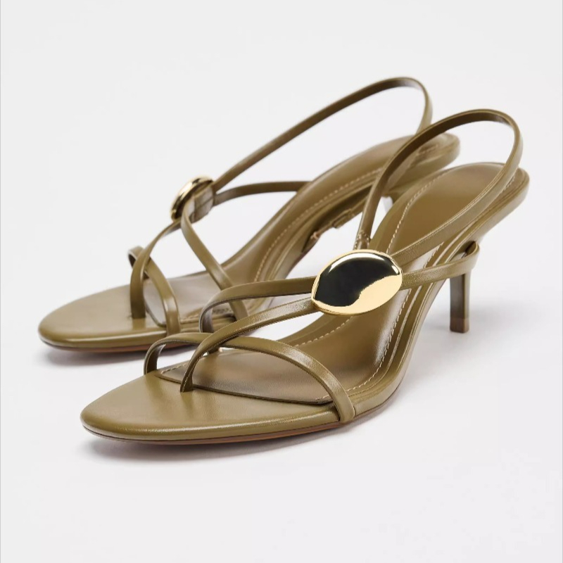 Women'S Fashion Brands - Luxury Metal-Embellished brand Designer High-Heel Sandals