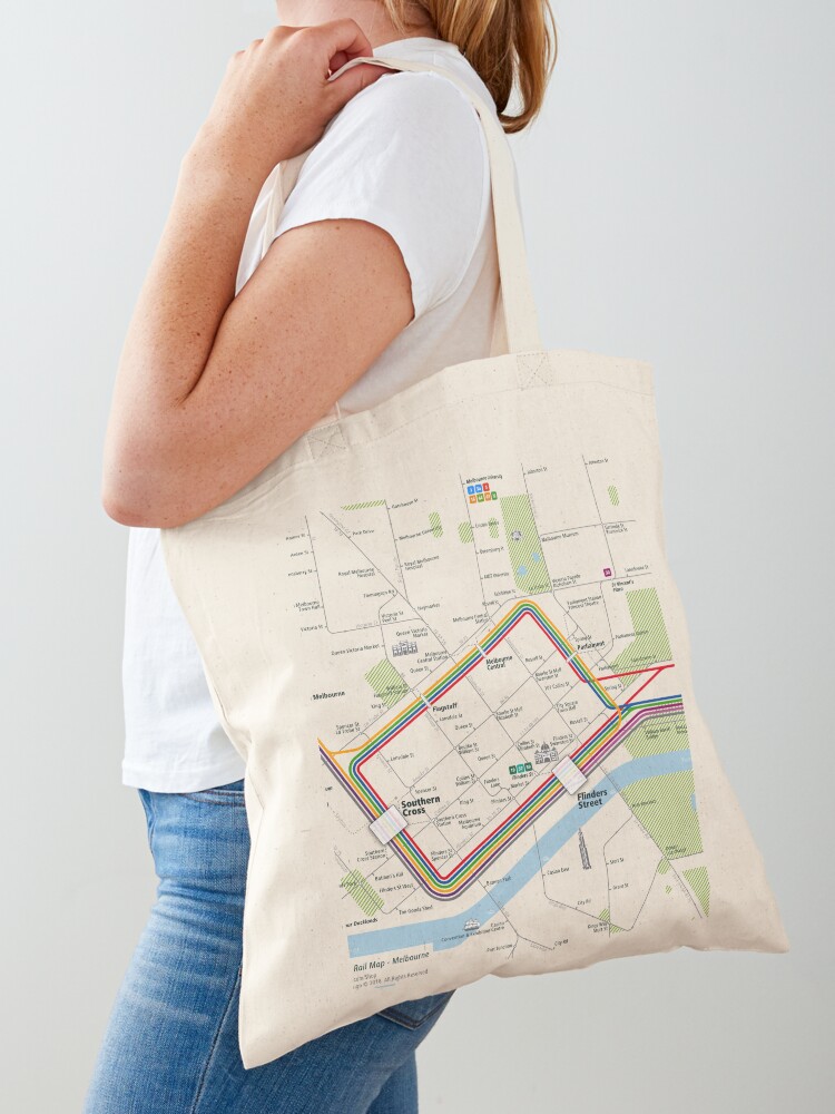 Women'S Fashion Melbourne - Melbourne City Rail Map Square Tote