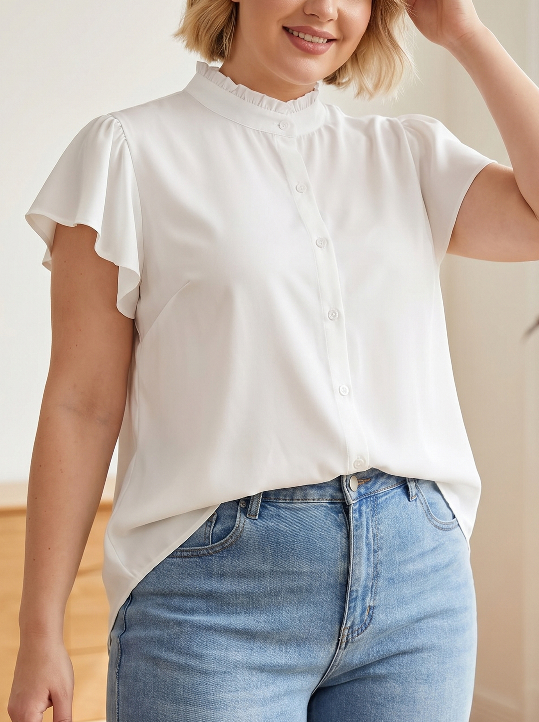 Women'S Fashion Essentials - Gadinus Plus Size Women's Flutter Sleeve