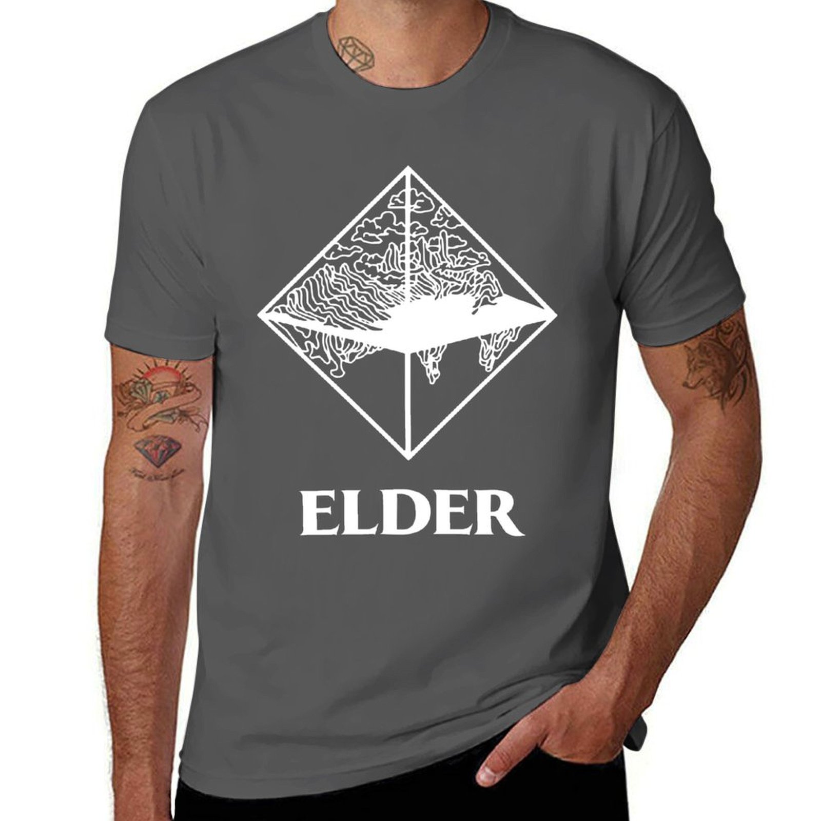 Women Fashion Png - Elder Band Logo White T Shirt