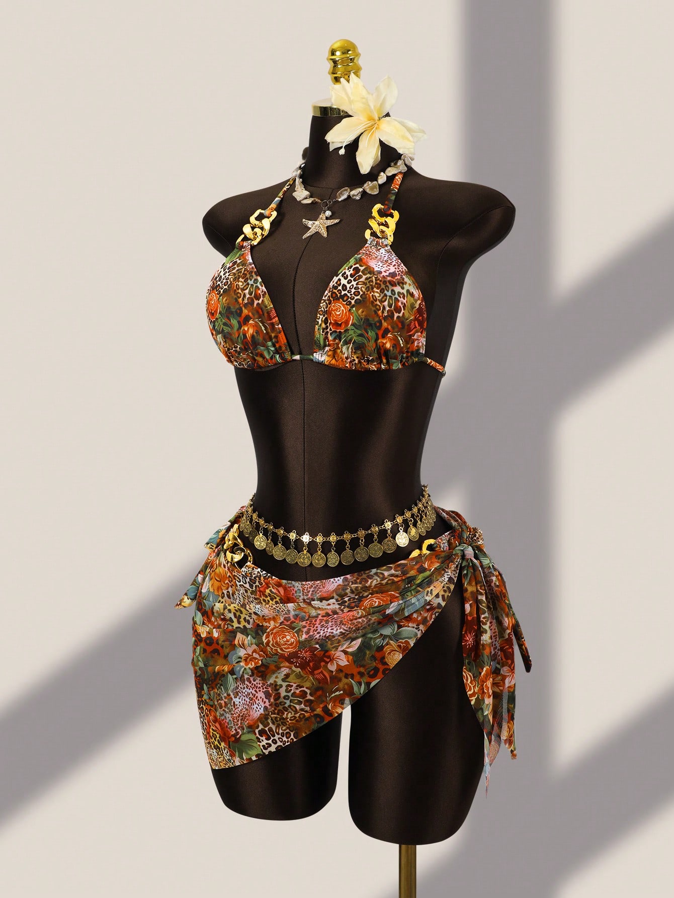 Leopard And Floral Print Halte - Printed Wrap Skirt ulasan dan harga