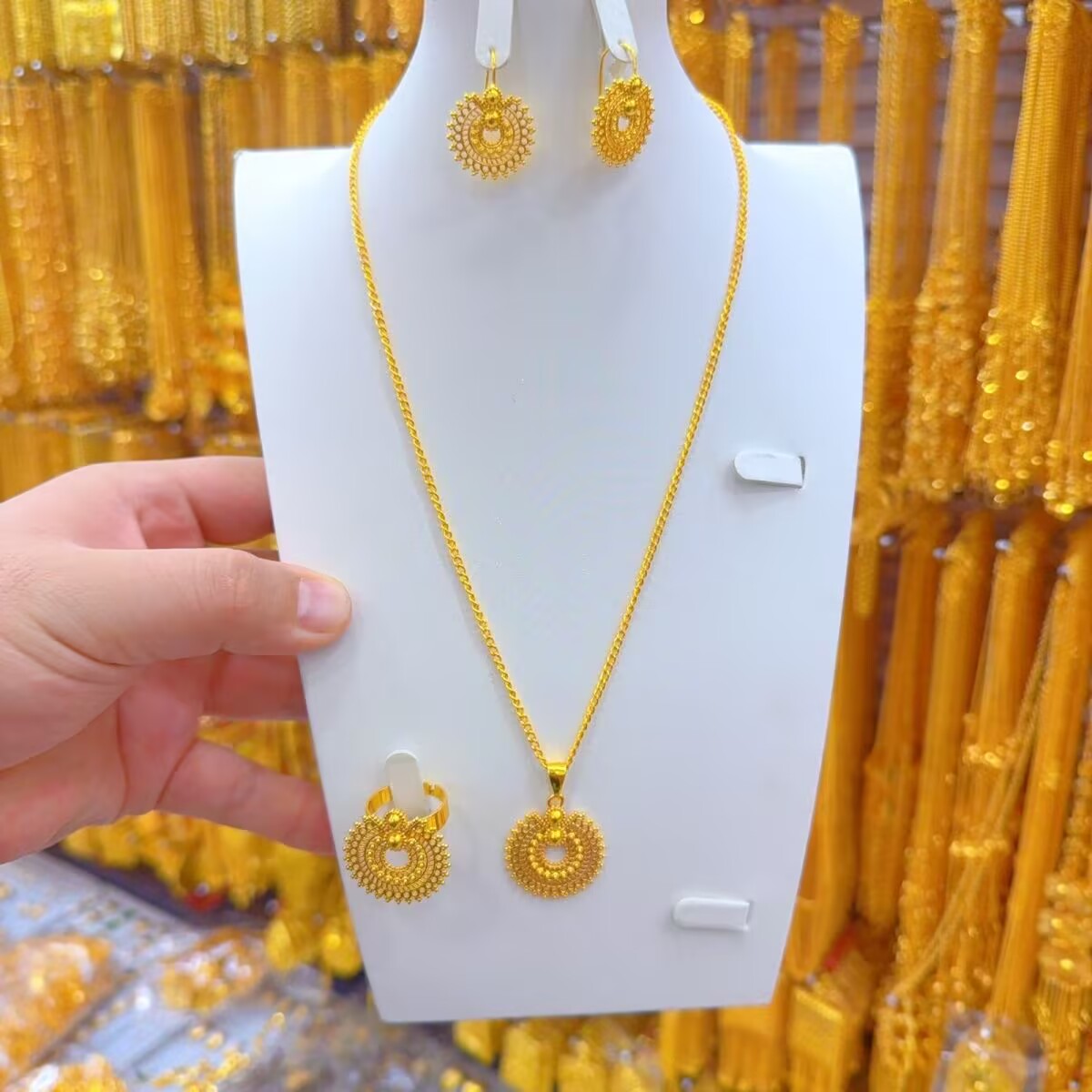 New Dubai 24K Gold Plated Neck - Women'S Fashion Rings Gold ulasan dan harga