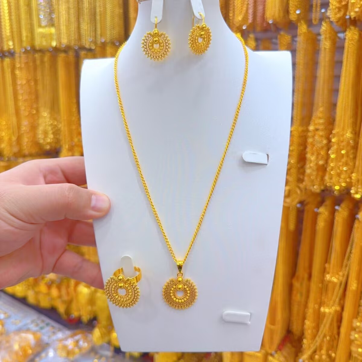 New Dubai 24K Gold Plated Neck - Women'S Fashion Rings Gold ulasan dan harga