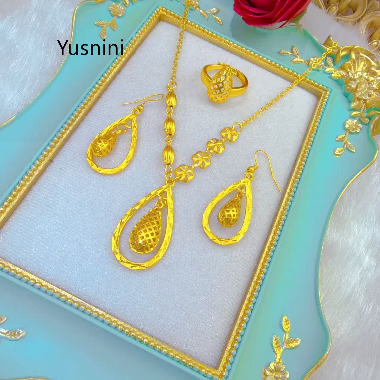 New Dubai Fashion Premium 24K  - Women'S Fashion Rings Gold ulasan dan harga