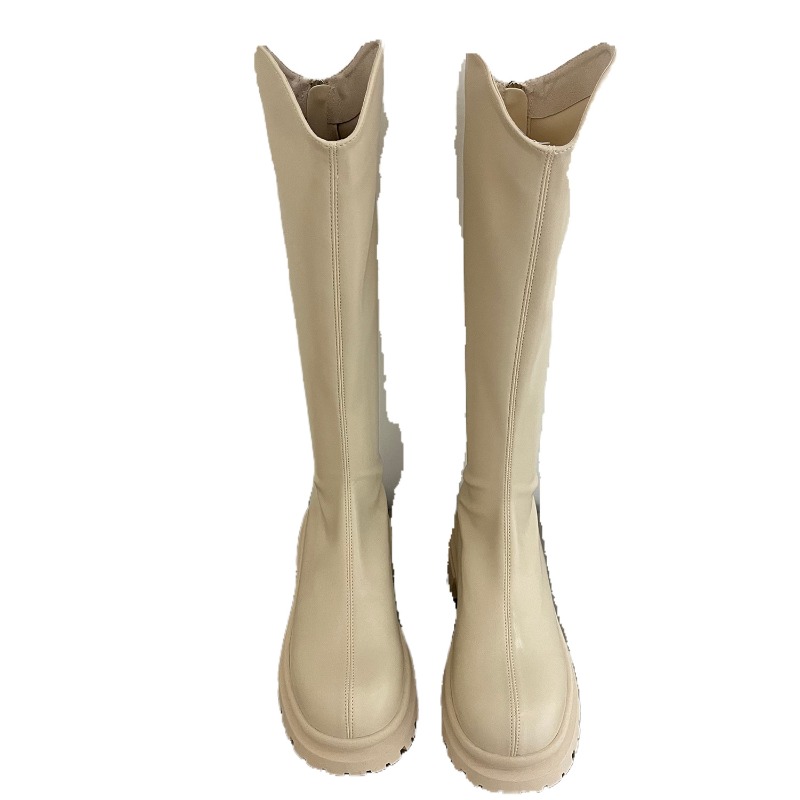 Retro Bare Colored Boots Women - Women'S Fashion Knee High Boots ulasan dan harga