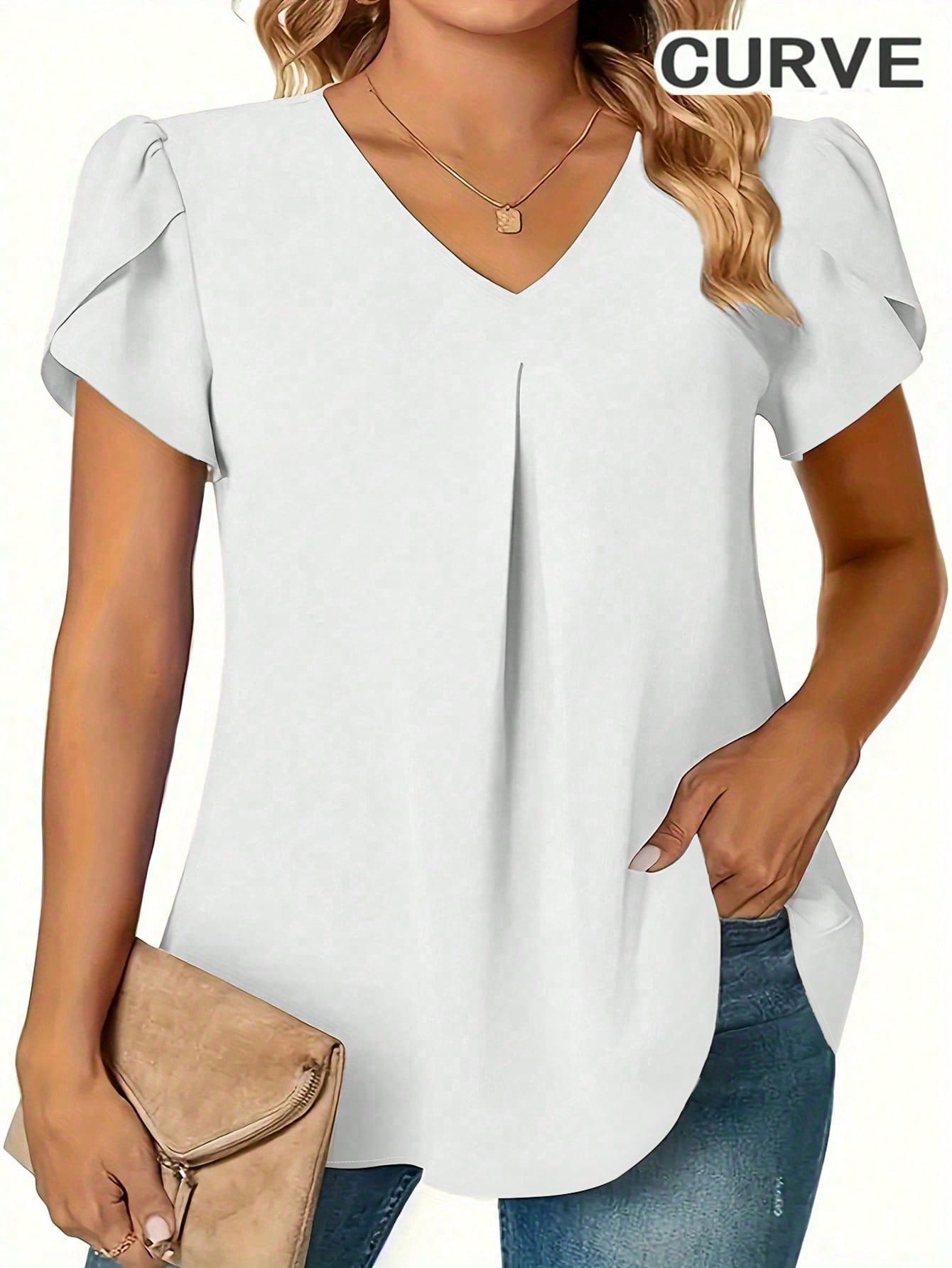Plus Size 0XL-5XL Women V-neck - Women'S Fashion Essentials ulasan dan harga