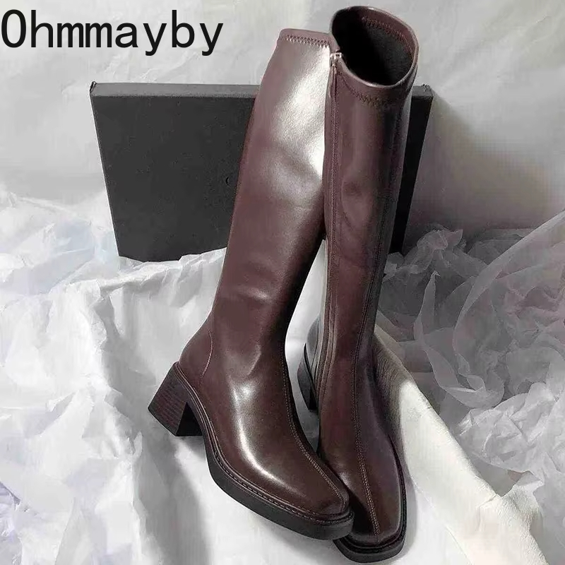 Vintage Thick Heel Women Knee  - Women'S Fashion Knee High Boots ulasan dan harga