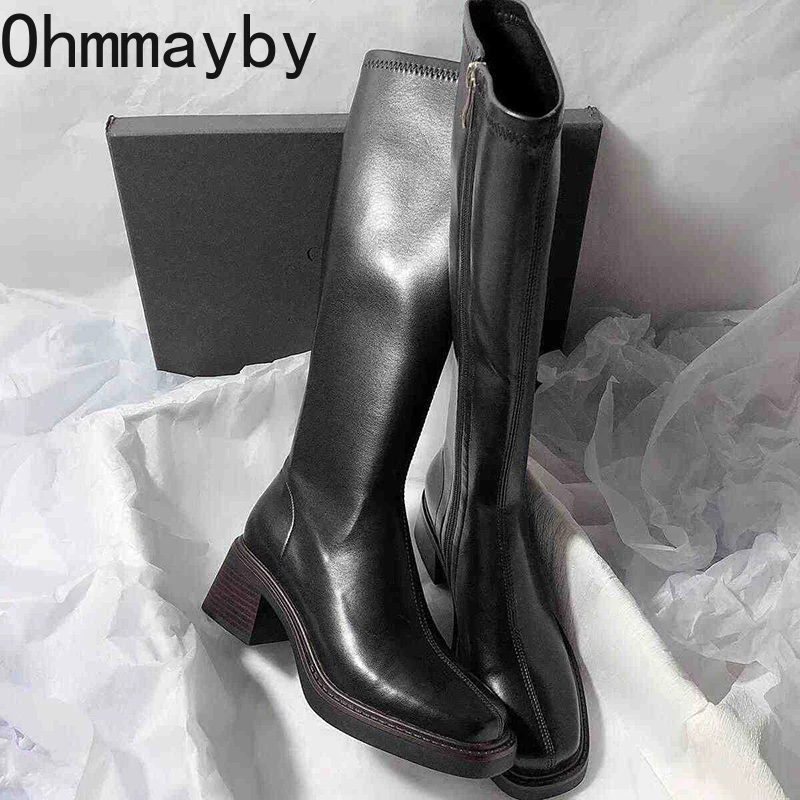 Vintage Thick Heel Women Knee  - Women'S Fashion Knee High Boots ulasan dan harga