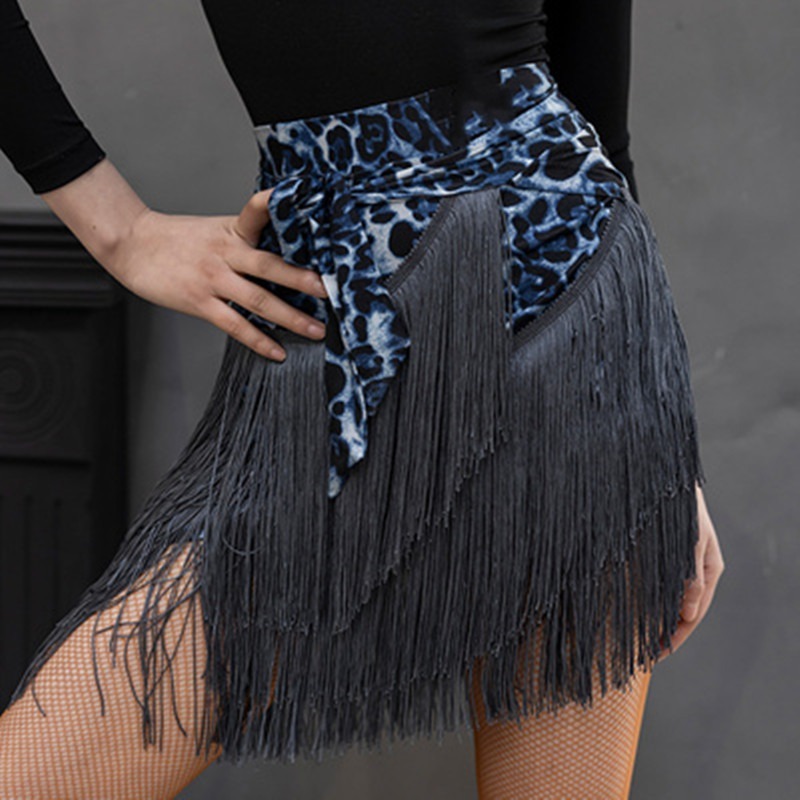 Women Leopard Print Latin Danc - Printed Wrap Skirt ulasan dan harga