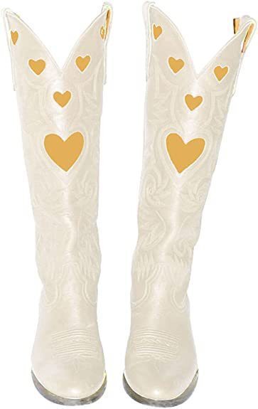 Fashion Love Heart Chunky Heel - Women'S Fashion Knee High Boots ulasan dan harga