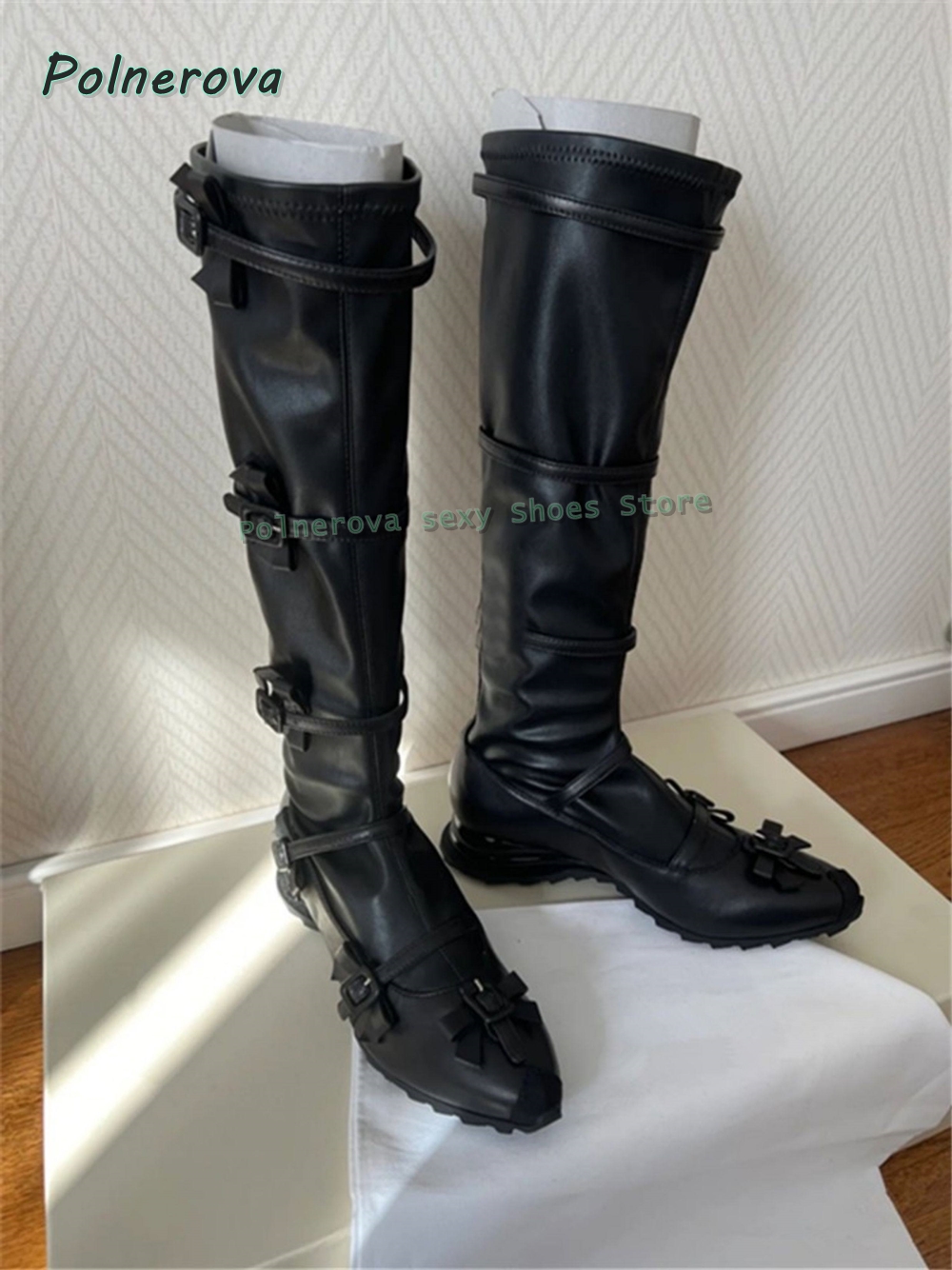 Black Bowknot Fashion Long Boo - Women'S Fashion Trends Spring 2026 ulasan dan harga