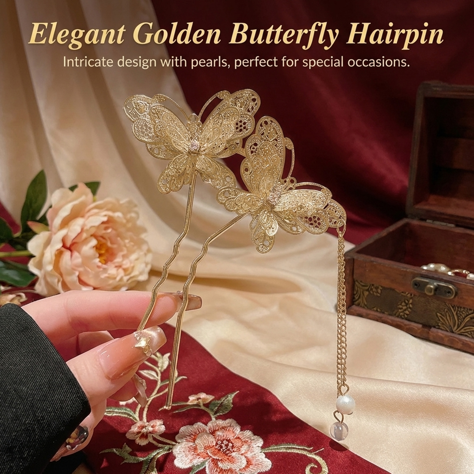 Neo Chinese Double Butterfly T - Women Fashion Hair Style ulasan dan harga