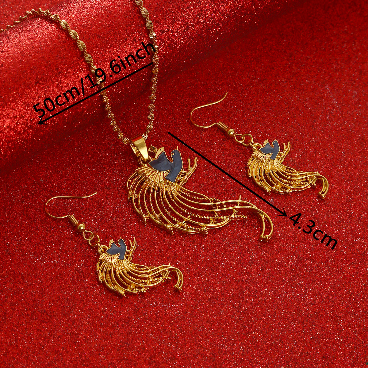 Bird Necklace Earrings Set for - Women Fashion Png ulasan dan harga