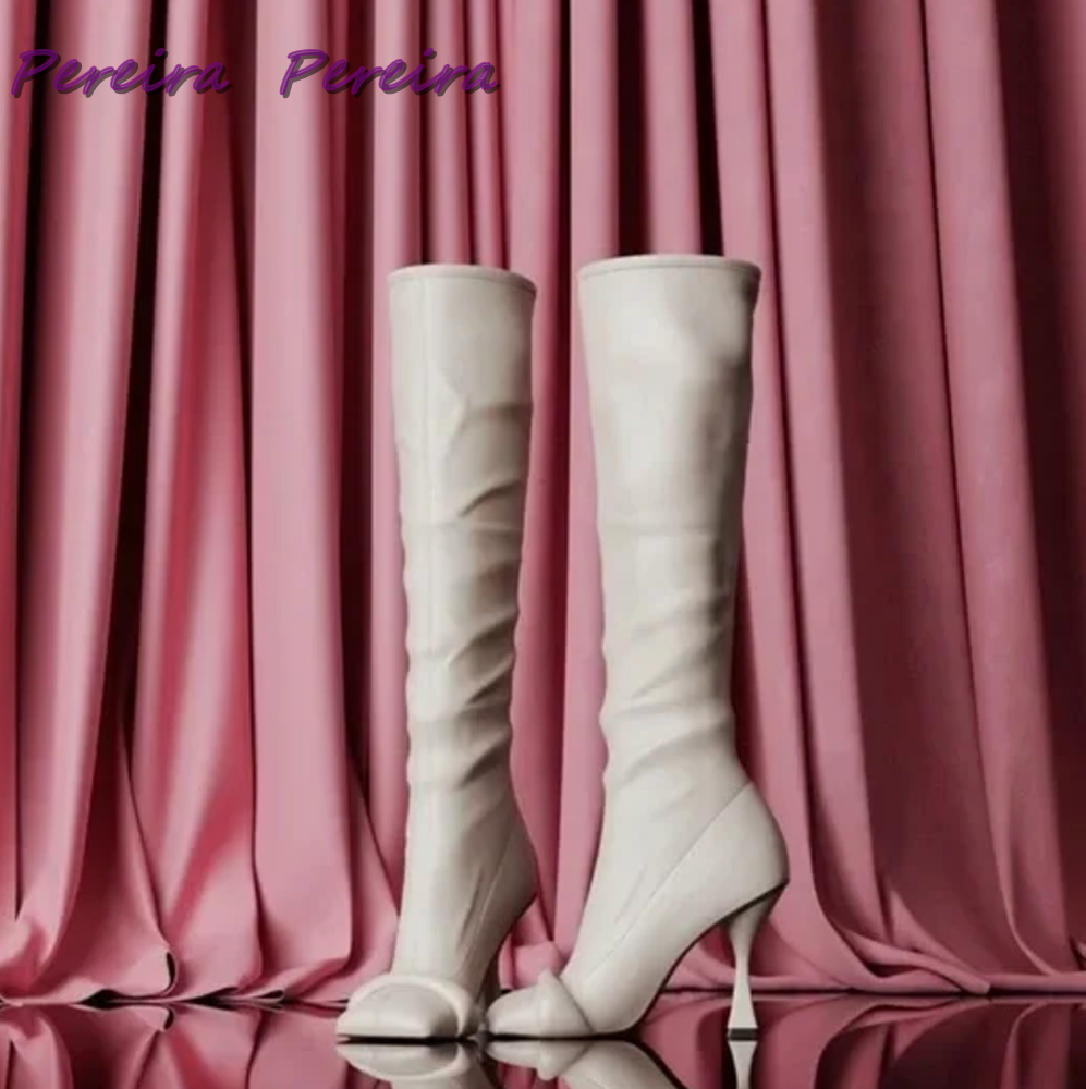 Solid Strange Style Knee-High  - Women'S Fashion Knee High Boots ulasan dan harga