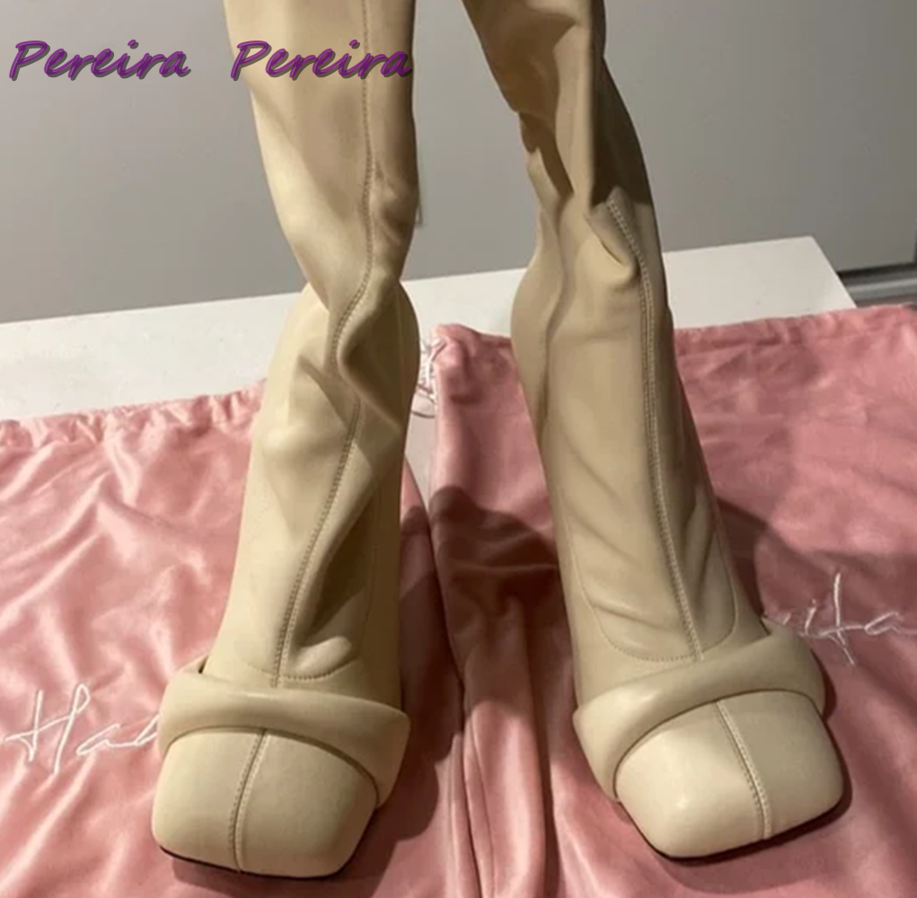Solid Strange Style Knee-High  - Women'S Fashion Knee High Boots ulasan dan harga