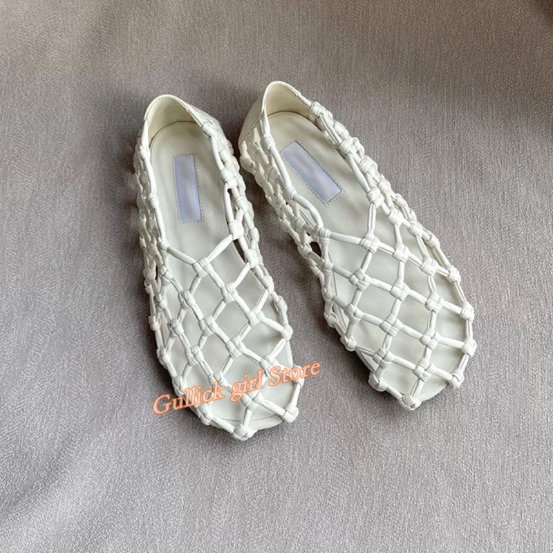 French Woven Mesh Hollow flat  - Women'S Fashion Q ulasan dan harga