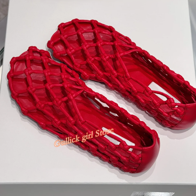 French Woven Mesh Hollow flat  - Women'S Fashion Q ulasan dan harga