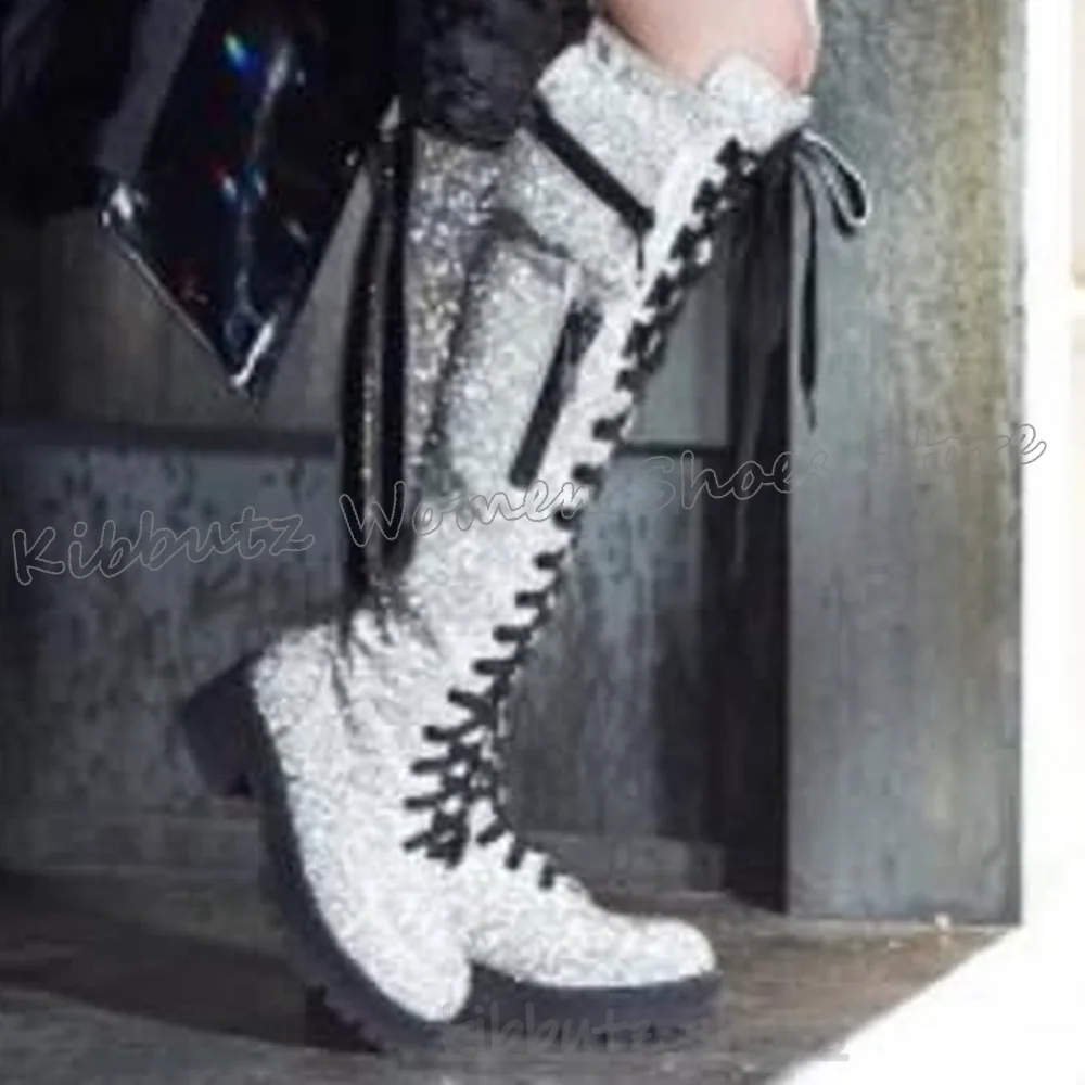 Knee High Boots Bling Glossy P - Women'S Fashion Knee High Boots ulasan dan harga