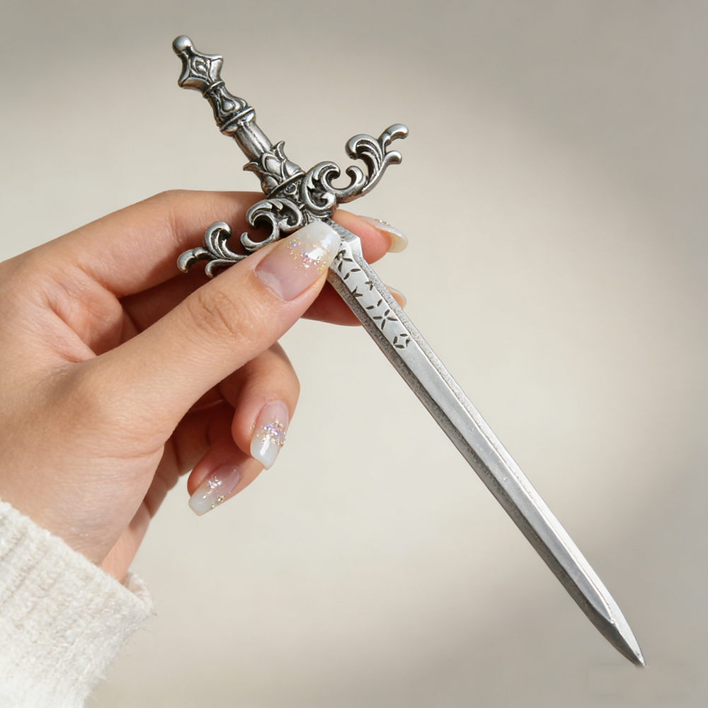 1pc Silver-Tone Sword Hair Sti - Women Fashion Hair Style ulasan dan harga