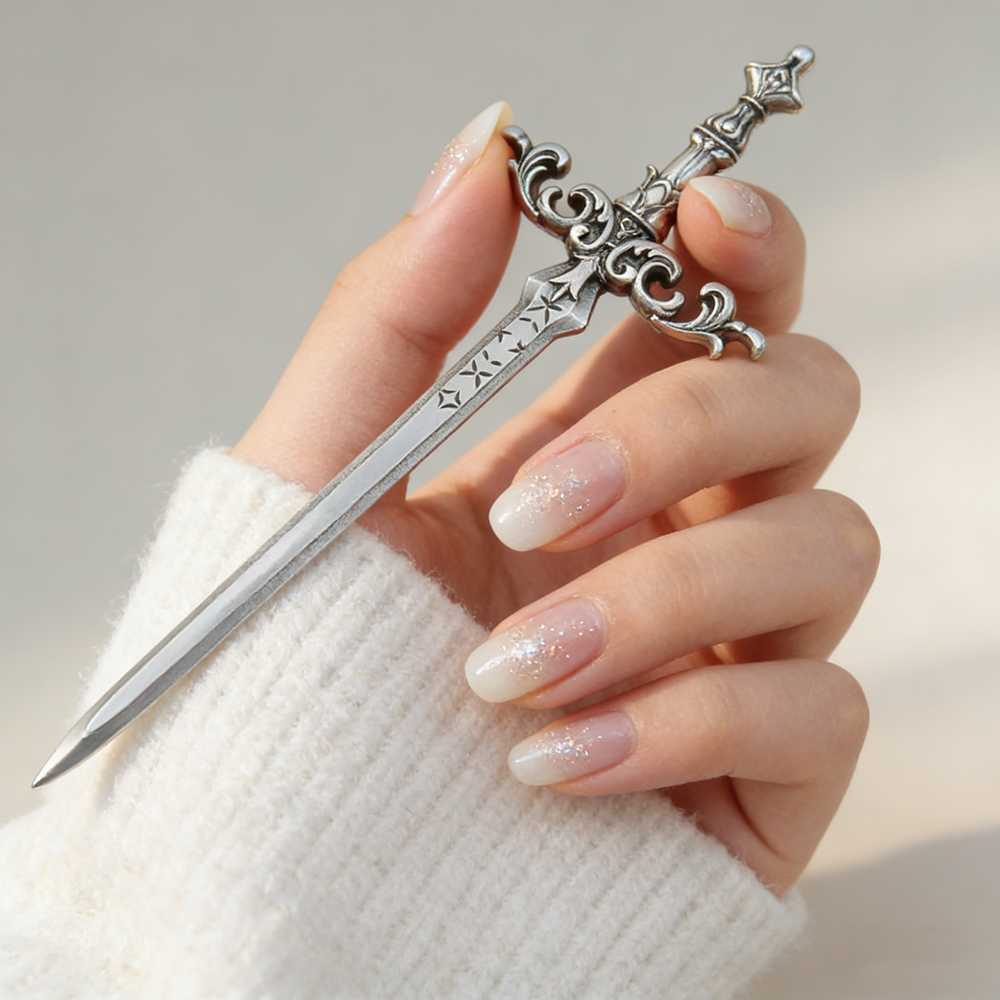 1pc Silver-Tone Sword Hair Sti - Women Fashion Hair Style ulasan dan harga