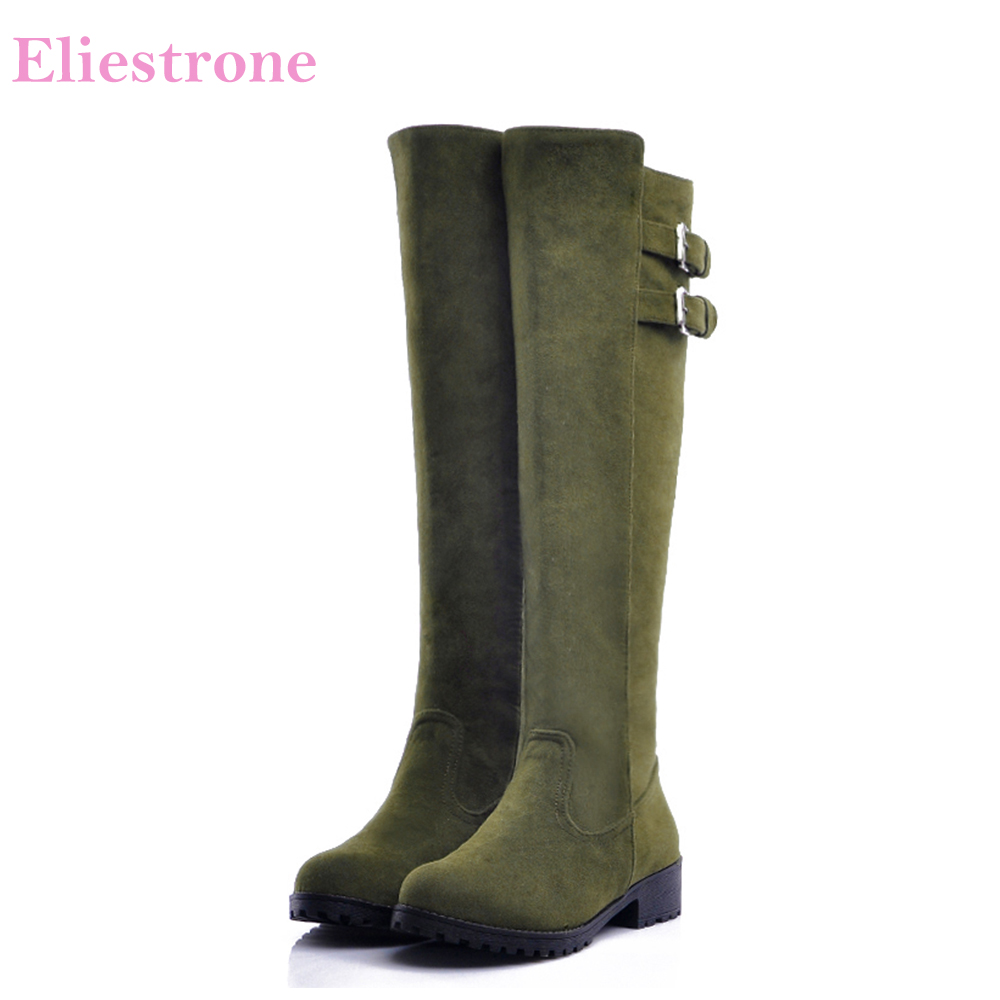 Brand New Winter Fashion Army  - Women'S Fashion Knee High Boots ulasan dan harga