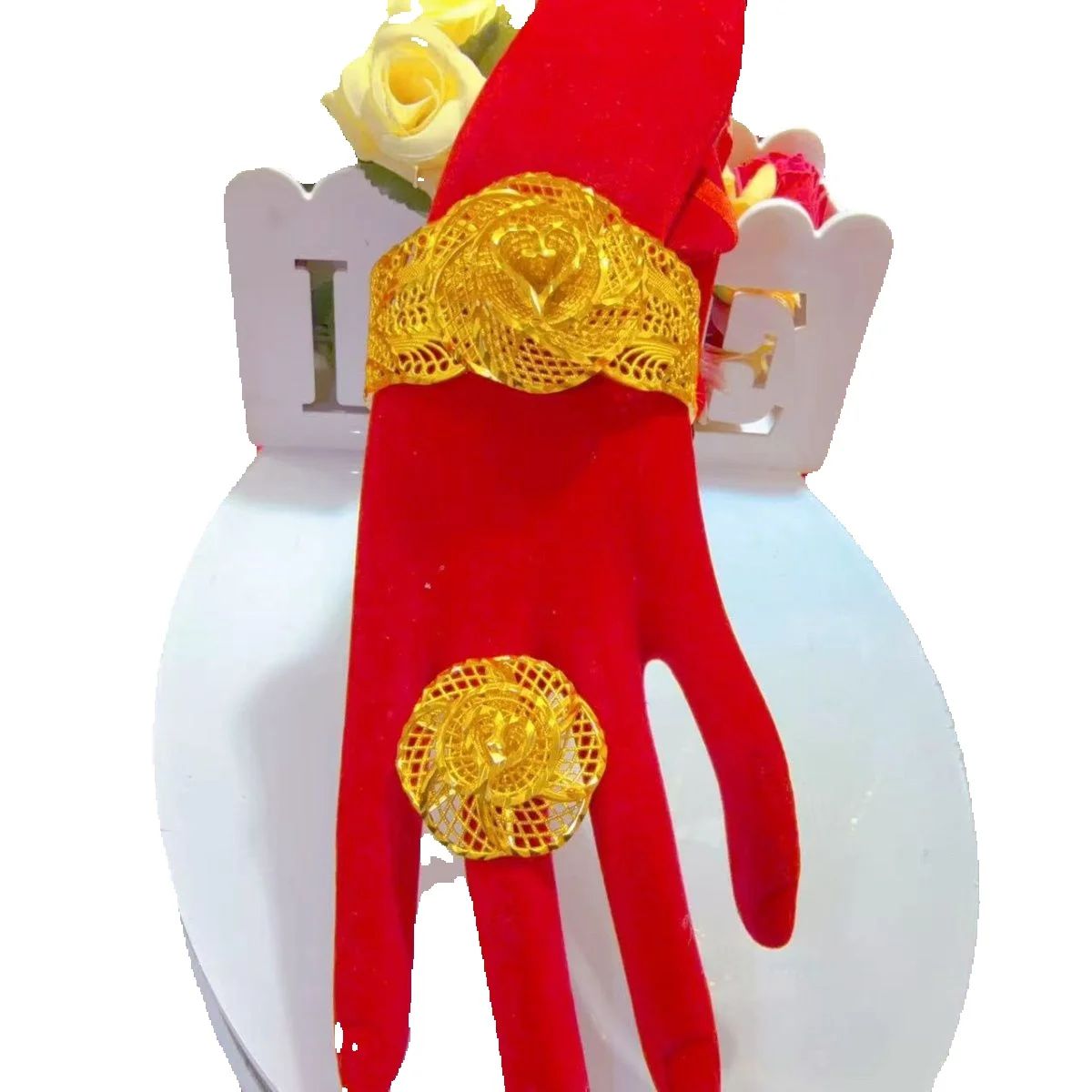 New Dubai Fashion 24K Gold Pla - Women'S Fashion Rings Gold ulasan dan harga