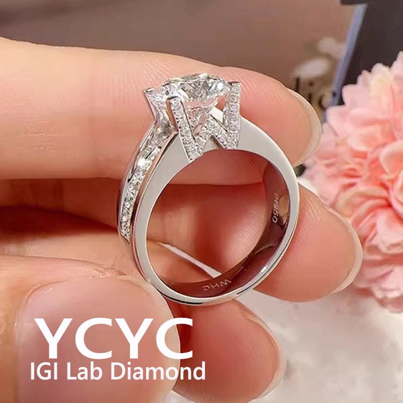 Round D Color CVD Lab Grown Di - Women'S Fashion Rings Gold ulasan dan harga