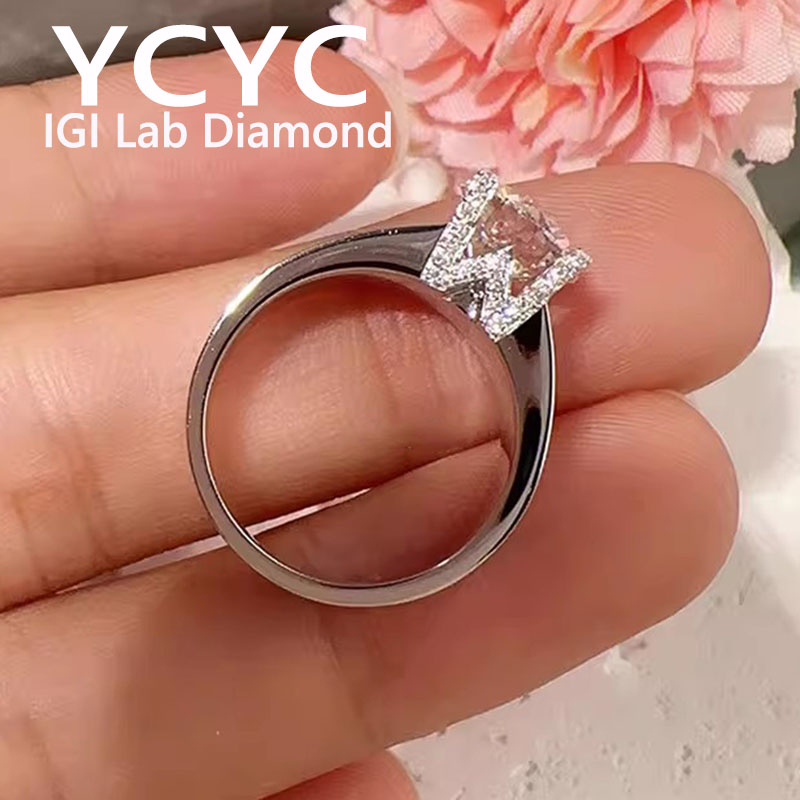 Round D Color CVD Lab Grown Di - Women'S Fashion Rings Gold ulasan dan harga