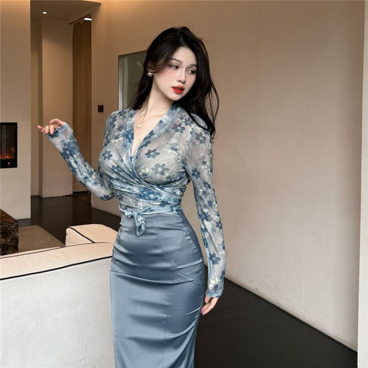 Women Clothing Suit Big Size F - Printed Wrap Skirt ulasan dan harga
