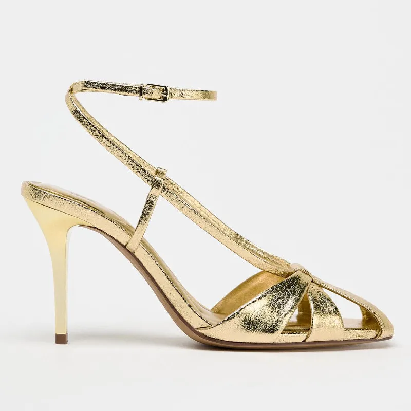 Fashion Gold Thin Heeled Sanda - Women'S Fashion Brands ulasan dan harga