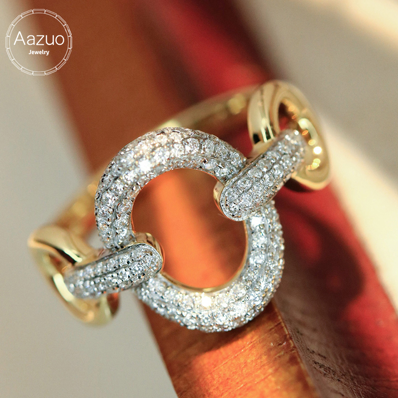 Aazuo Fine Jewely Real 18K Yel - Women'S Fashion Rings Gold ulasan dan harga