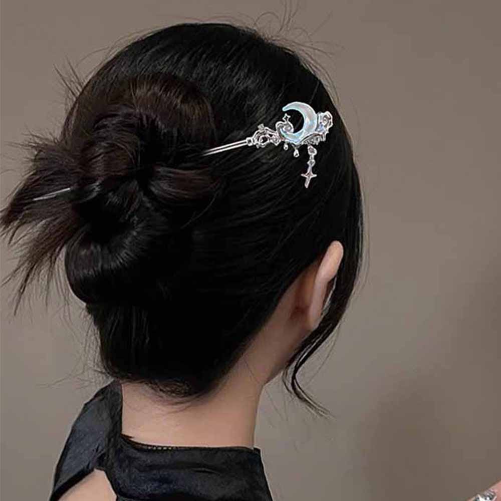 Moonstone Star Moon Hair Stick - Women Fashion Hair Style ulasan dan harga
