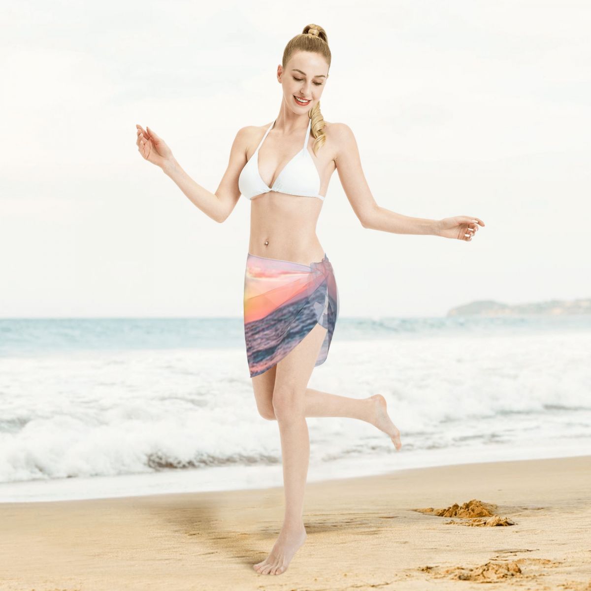Promotion Sunset On A Beach Wo - Printed Wrap Skirt ulasan dan harga