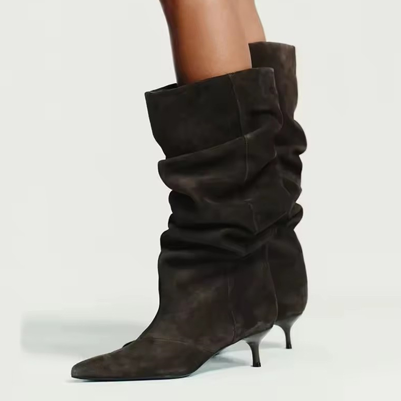 Liyke Runway Fashion Pleated S - Women'S Fashion Knee High Boots ulasan dan harga