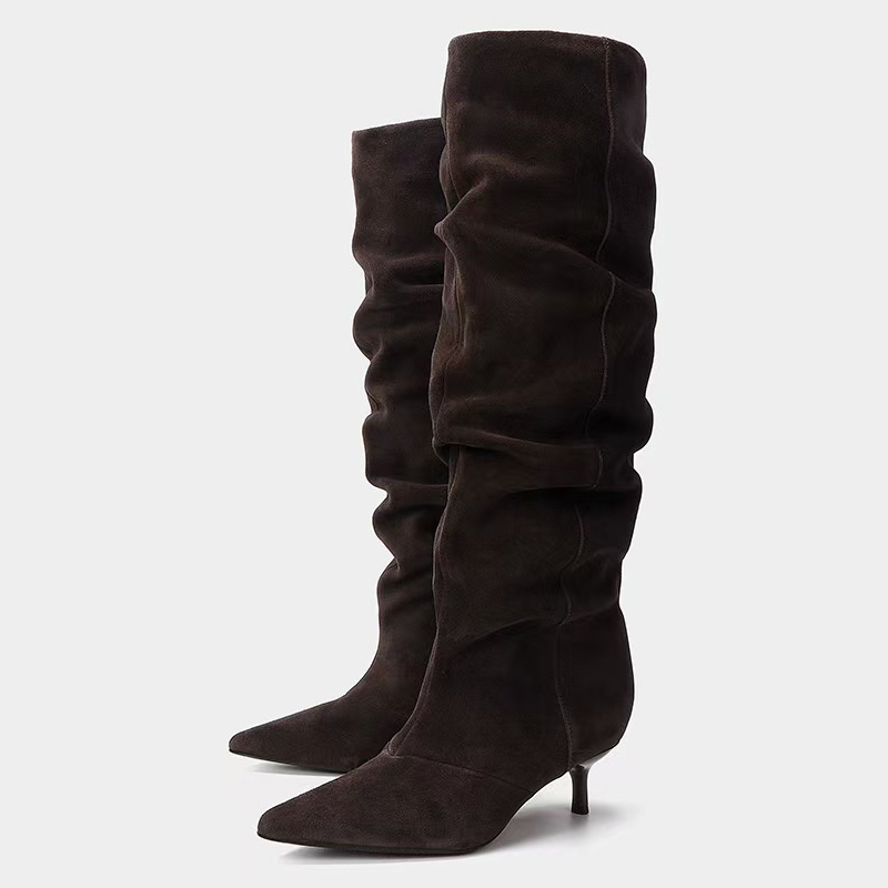 Liyke Runway Fashion Pleated S - Women'S Fashion Knee High Boots ulasan dan harga