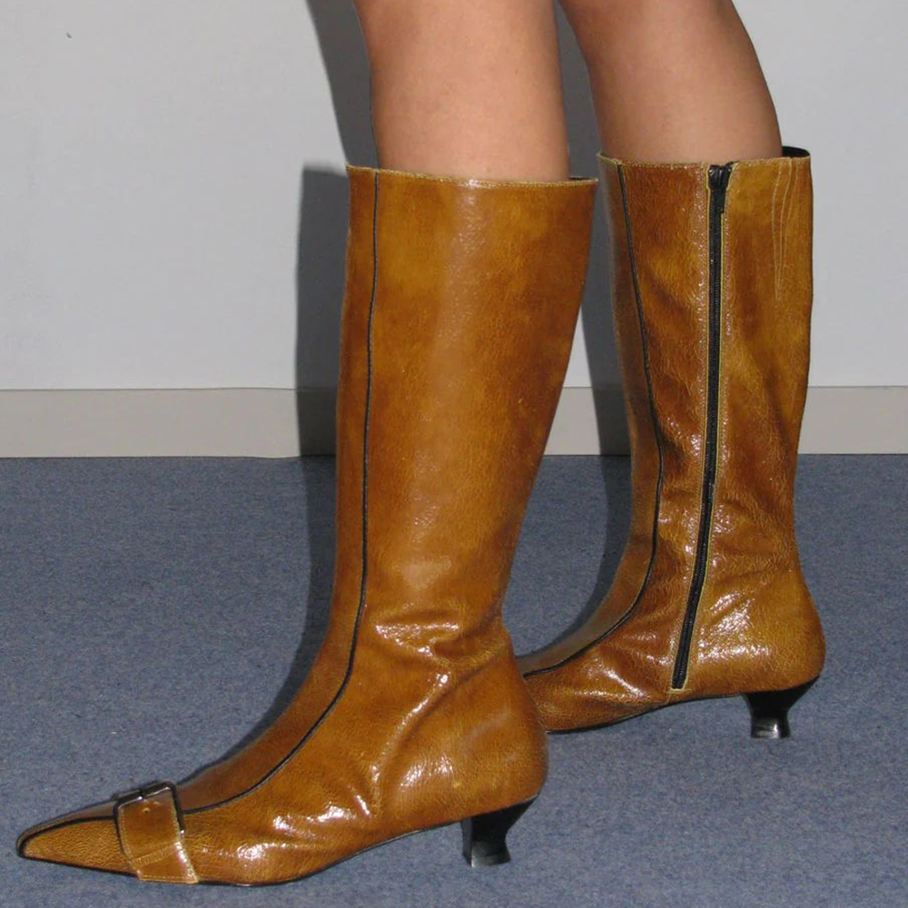 Buckle Belt Sewing Stiletto Bo - Women'S Fashion Knee High Boots ulasan dan harga