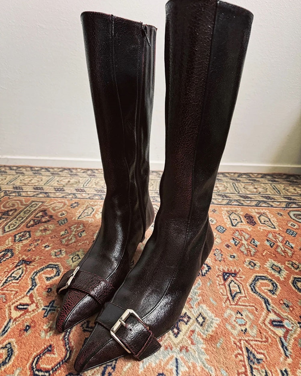 Buckle Belt Sewing Stiletto Bo - Women'S Fashion Knee High Boots ulasan dan harga