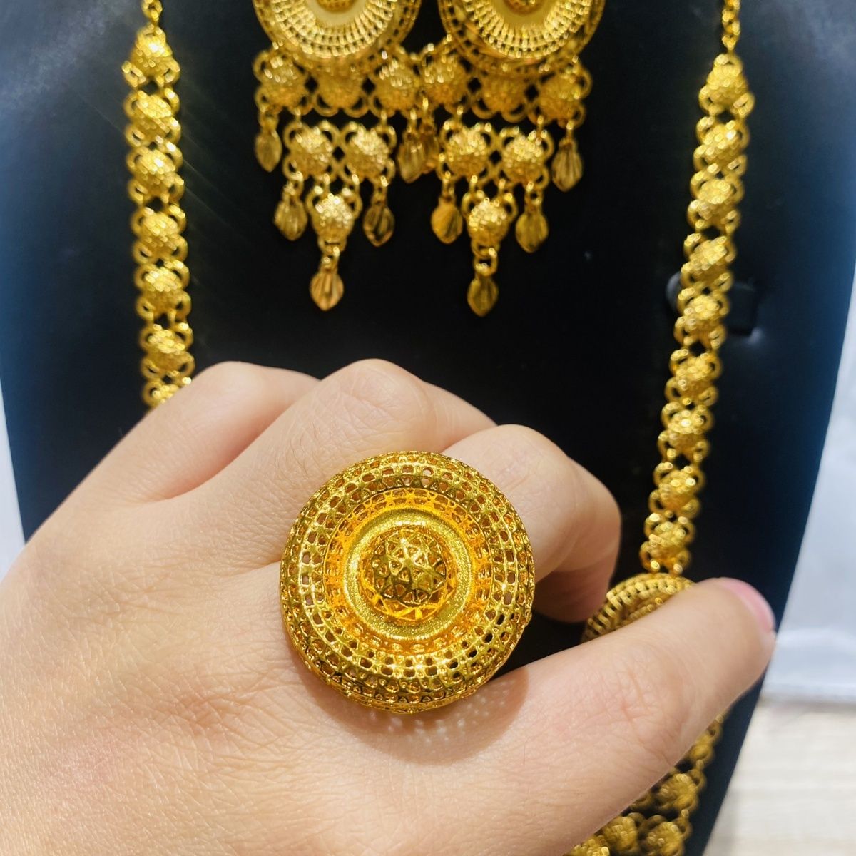 New Dubai Fashion Women's 24K  - Women'S Fashion Rings Gold ulasan dan harga