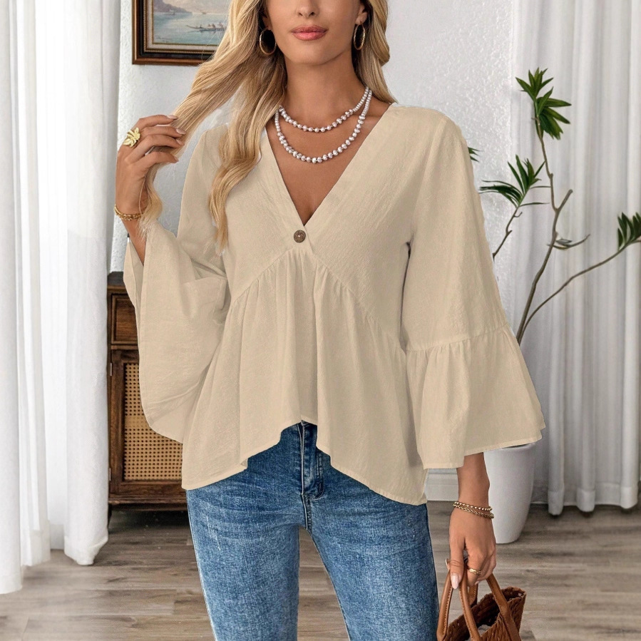 Solid Casual Loose Blouses For - Women'S Fashion Trends Spring 2026 ulasan dan harga